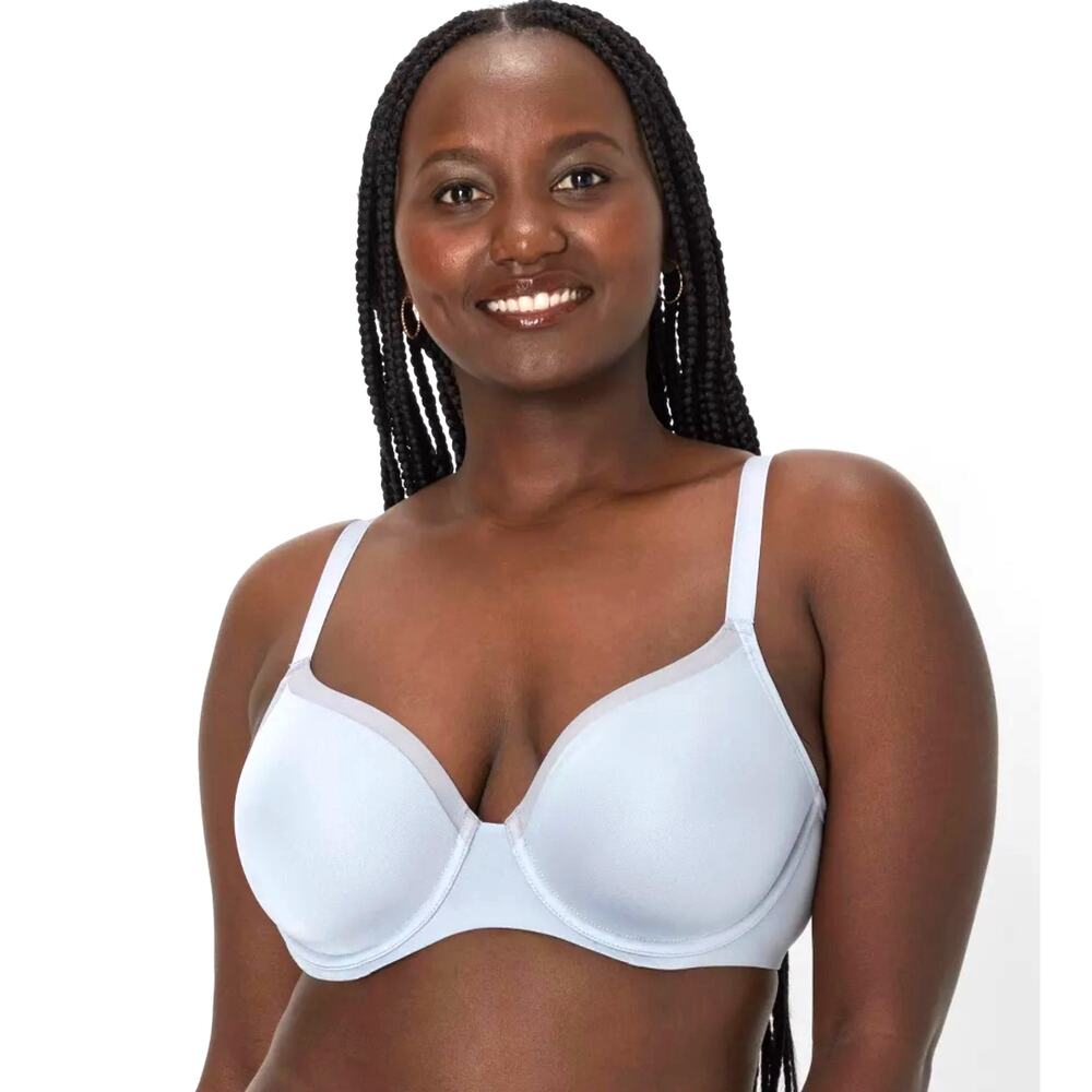 Bali womens 42D Light Blue Underwire Silky Comfort T Shirt Bra NEW